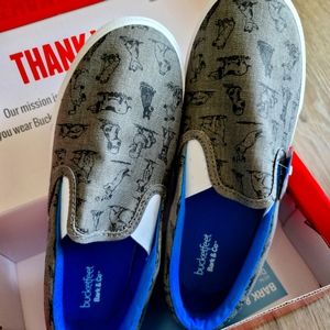 Bucket Feet Grey Dog Slip-on Shoes